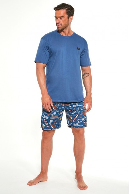 Пижама мужская из футболки с шортами Cornette barber  - фото 1