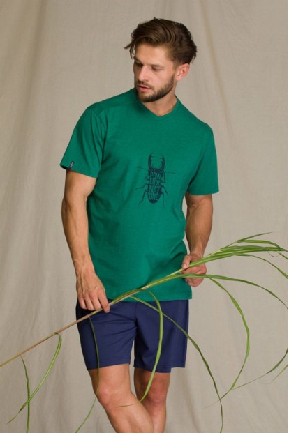 Летняя мужская пижама с шортами и зеленой футболкой Key MNS 741 1 a21 - фото 1