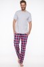 Хлопковая мужская пижама с футболкой и клетчатыми штанами TARO 2199 19/20 JEREMI - фото 1