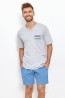 Мужская хлопковая пижама с футболкой и шортами с карманами Taro 2938 zane  - фото 1