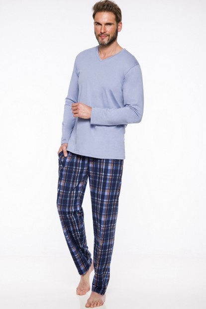 Хлопковая мужская пижама с клетчатыми штанами TARO 483 19/20 ADAM - фото 1