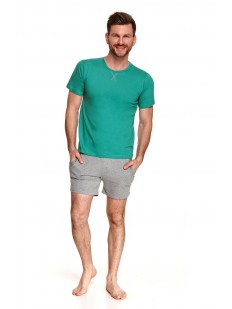 Последний товар!!! Летняя мужская пижама: однотонная хлопковая футболка и шорты с карманами
