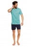 Летняя мужская пижама с голубой футболкой в полоску Rene Vilard 37197 JETI - фото 1
