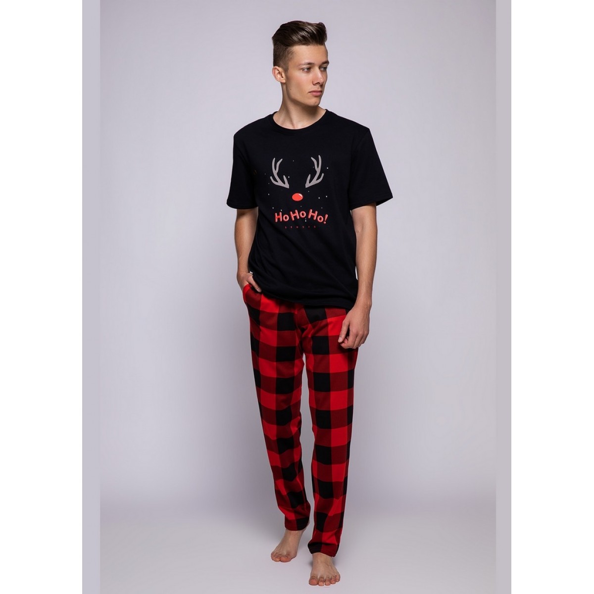 Мужская пижама с красными штанами в клетку Sensis TUONO 65975-21 - купить вМоскве