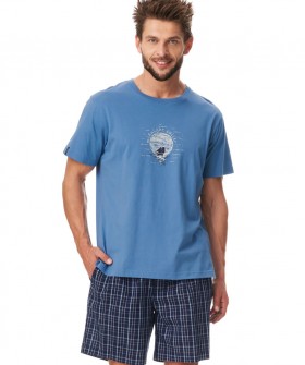 Пижама мужская с шортами в клетку