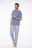 Хлопковая мужская пижама с футболкой и клетчатыми штанами TARO 2199 19/20 JEREMI - фото 2