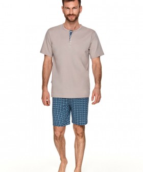 Мужская пижама из футболки с коротким рукавом и шорт