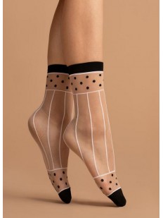 Стильные капроновые женские носки с геометрическим рисунком 15 DEN