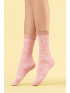 Высокие капроновые женские носки нежно-розового оттенка 60 den