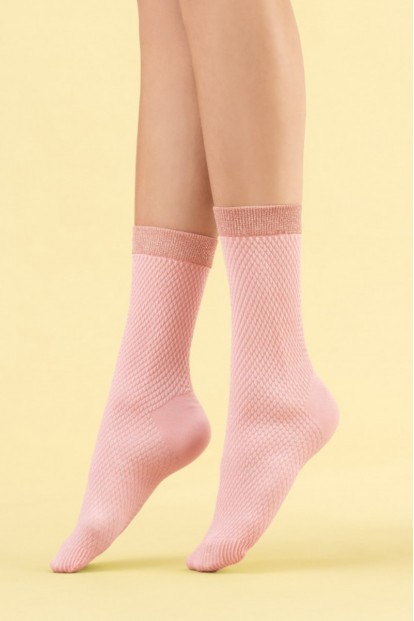 Высокие розовые женские носки Fiore 1111/g CORNETTO 60 den - фото 1