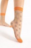 Телесно-оранжевые женские тонкие прозрачные носки с люрексом Fiore 1149/g fame 15 den  - фото 1