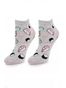 Укороченные женские носки из хлопка с рисунком суши