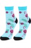 Голубые женские носки с розовым фламинго Marylin SC ROSE FLAMINGO - фото 1