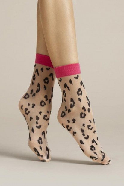 Женские капроновые фантазийные носки с леопардовым принтом Fiore 1075/g amalia 20 den - фото 1