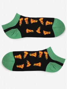 Короткие хлопковые мужские носки с принтом пицца