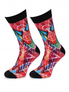 Высокие мужские носки с цветным принтом Человек-паук