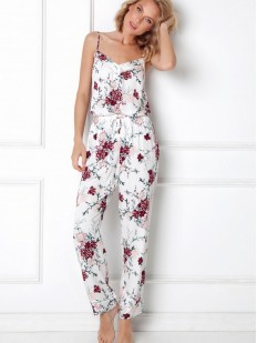 Женская пижама из вискозы с цветочным принтом: брюки и топ