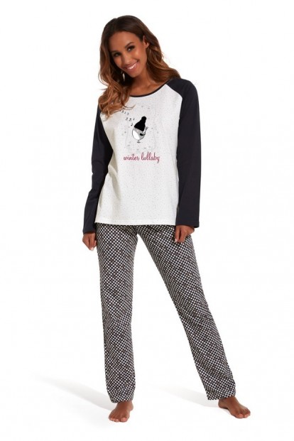 Женская хлопковая пижама со штанами и футболкой лонгслив Cornette 145 - фото 1