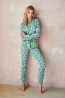 Женская трикотажная хлопковая пижама с брюками и лонгсливом Taro 2977 nina - фото 1