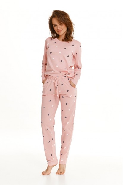 Розовая женская пижама с сердечками Taro 2555 21/22 LUNA - фото 1