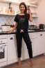 Черная женская пижама со штанами Sensis CATALINA - фото 2