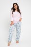 Женский хлопковый пижамный комплект из брюк и кофты с рукавом 3/4 Taro 2990/3008 amora - фото 3