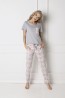 Женская хлопковая пижама со штанами ARUELLE Londie grey - фото 1
