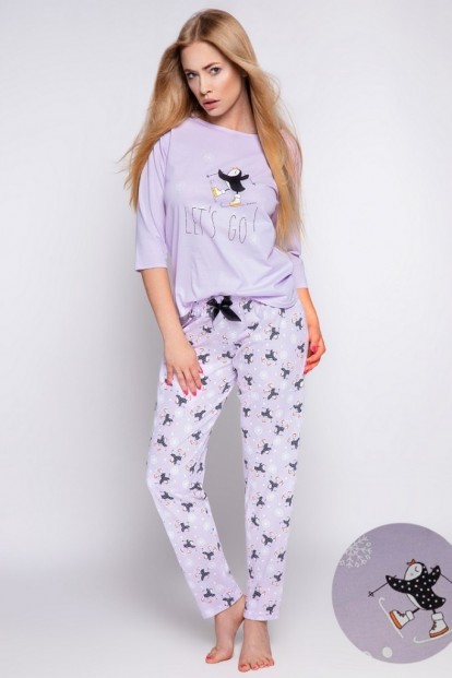 Сиреневая женская пижама со штанами Sensis ELLIE - фото 1