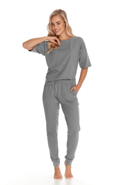 Женская однотонная хлопковая пижама с рукавом до локтя Taro 2772 aw22/23 lucia  - фото 1