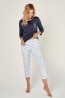 Женский хлопковый пижамный комплект из брюк и кофты с рукавом 3/4 Taro 2973/3012 aw23/24 magnolia - фото 1