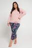 Женский хлопковый пижамный комплект из брюк и кофты с рукавом 3/4 Taro 3000/3013 vivian - фото 4