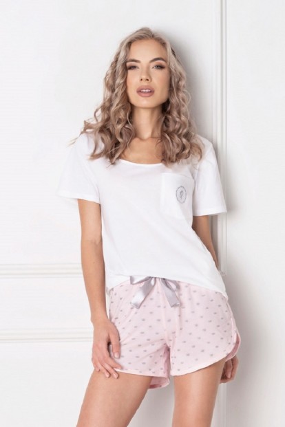 Молодежная женская пижама с шортами ARUELLE Q white - фото 1
