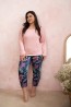Женский хлопковый пижамный комплект из брюк и кофты с рукавом 3/4 Taro 3000/3013 vivian - фото 7