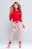 Женская брючная пижама с красной кофтой Sensis TELL ME - фото 1