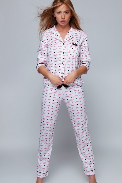 Хлопковая женская пижама с рубашкой и штанами Sensis Vogue - фото 1