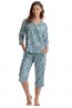 Женская пижама из вискозы с бриджами и растительным принтом KEY LHS 532 - фото 2
