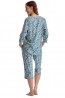 Женская пижама из вискозы с бриджами и растительным принтом KEY LHS 532 - фото 3