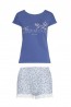 Женская хлопковая летняя пижама с шортами и футболкой Esotiq 37727 BLOOMING  - фото 3