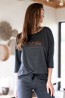 Хлопковая женская пижама серого цвета Sensis LIBRE - фото 6