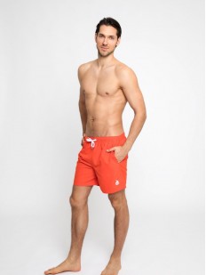Оранжевые мужские пляжные шорты с карманами