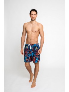 Пляжные мужские шорты с цветным принтом и карманами