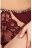 Женские кружевные высокие трусы стринги коричневые Kris Line Selena Burgundy Stringhighwaist - фото 3