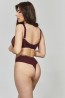 Женские кружевные высокие трусы стринги коричневые Kris Line Selena Burgundy Stringhighwaist - фото 4