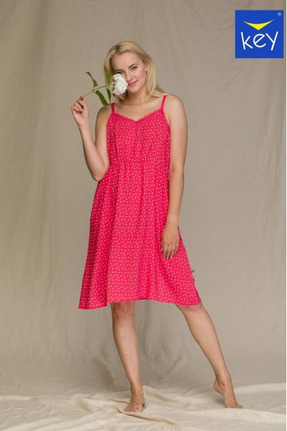 Летнее розовое платье на бретелях Key LND 946 a21 - фото 1