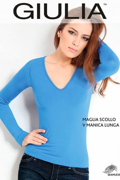 Женская футболка лонгслив с v-вырезом  Giulia MAGLIA SCOLLO V MANICA LUNGA - фото 1