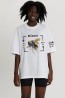 Женская хлопковая футболка прямого кроя с ярким принтом Oxouno Oxo 2166-692 oversize - фото 1