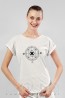 Женская хлопковая футболка с геометрическим рисунком Oxouno 0556-156 kulir 03 - фото 1