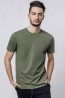 Мужская футболка из хлопка цвета хаки с круглым вырезом OXOUNO 0899 - фото 1