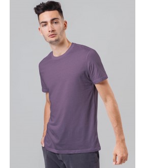 Фиолетовая мужская футболка из хлопка с круглым вырезом