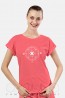 Женская хлопковая футболка с геометрическим рисунком Oxouno 0555-156 kulir 03 - фото 1